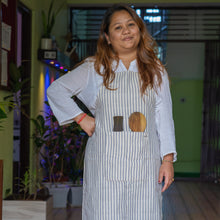Load image into Gallery viewer, Apron made from Handwoven Chef Stripe Fabric