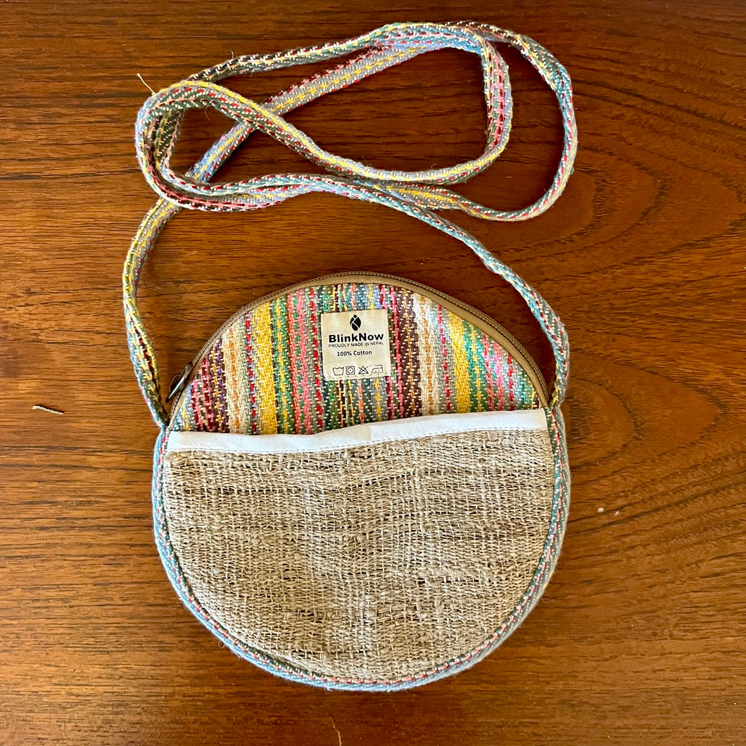 Hemp and cotton round bag