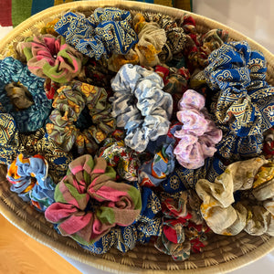 Colorful Recycled Sari Scrunchies