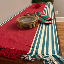 Load image into Gallery viewer, Red and Green Striped Runner