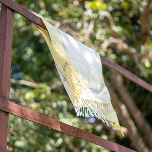 Yellow with Blue Tea Towel