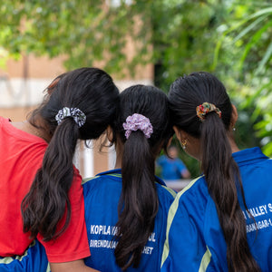 Colorful Recycled Sari Scrunchies