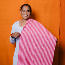 Load image into Gallery viewer, Pink and Red Striped Tea Towel