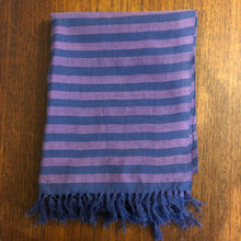 Load image into Gallery viewer, Cotton Striped Indigo Table Runner or Scarf